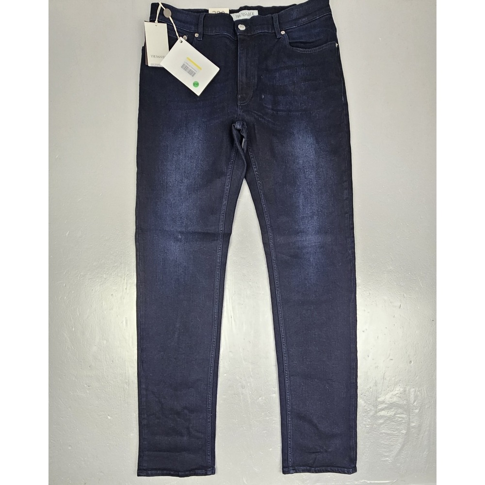 TRUSSARDI 380 Icon Jeans‎ Mens 34x34 Dark Blue Wash Regular Straight Denim NWT